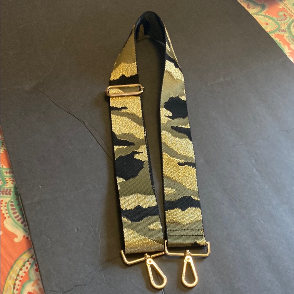 Gold and black camouflage Crossbody strap